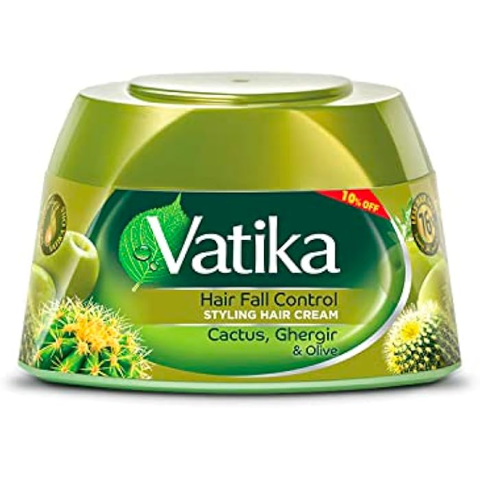 Vatika Naturals Hair Fall Control Styling Hair Cream (125mL) | Natural Extracts of Cactus and Olive | Nourishing Vatika Oils - Image 1